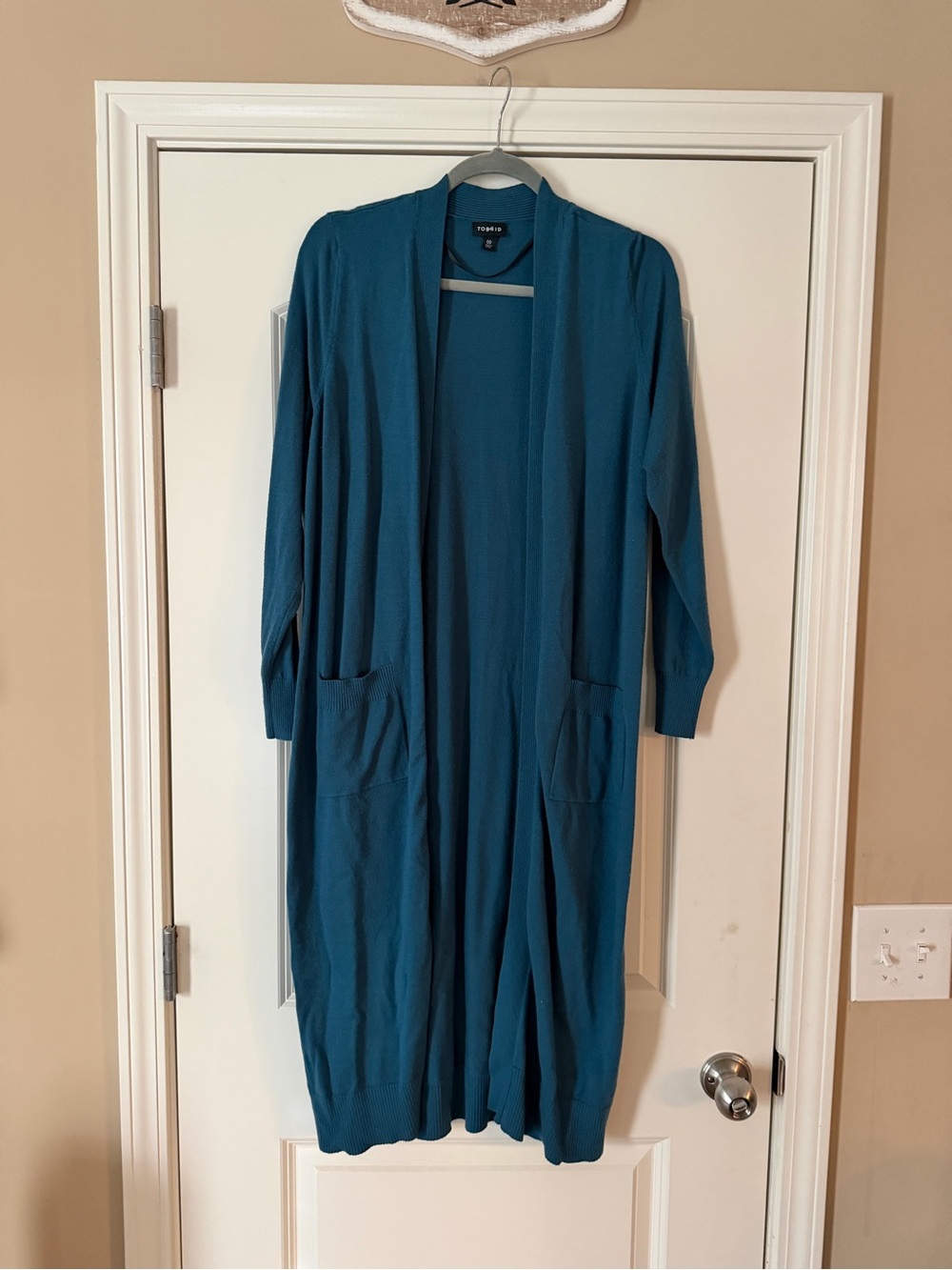 torrid Teal Long Open-Front Cardigan